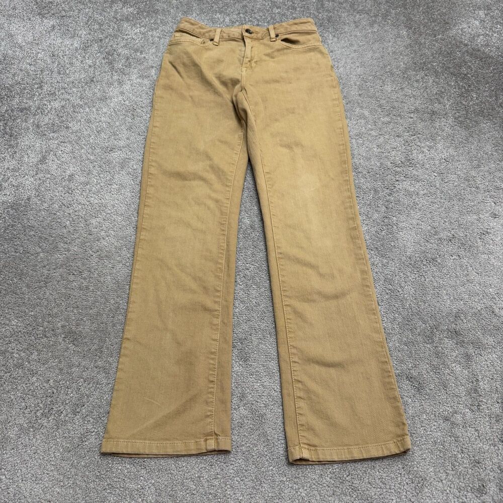 L.L. Bean Classic Fit Straight Bootcut Denim Jeans Womens 4 High Rise Brown Tan